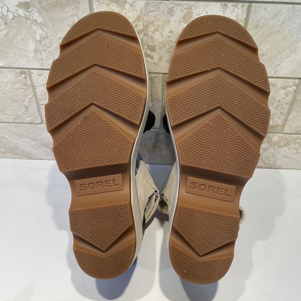 Sorel Joanie IV Slingback Wedge Sandal Sea Salt‎ Black Braided Platform Size 6.5 - Picture 8 of 8